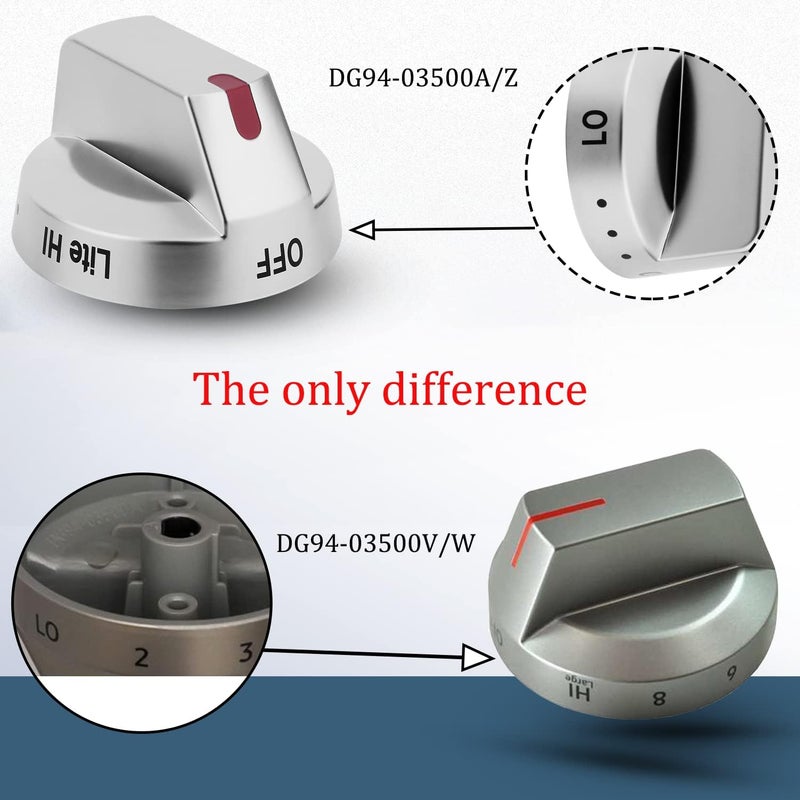 Casmer DG94-03500A/Z for Samsung Gas Stove Knobs Replacement, DG94-03500U Repalce DG94-03500A, Compatible with NX60T8111SS NX60T8311SS NX60T8711SS etc - Image 2